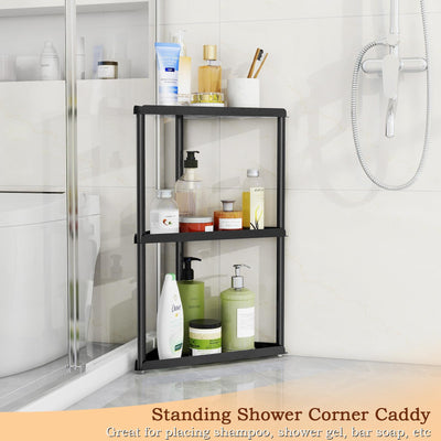 Corner Shower Caddy 3 Tier Standing Organizer For Bathroom Storage