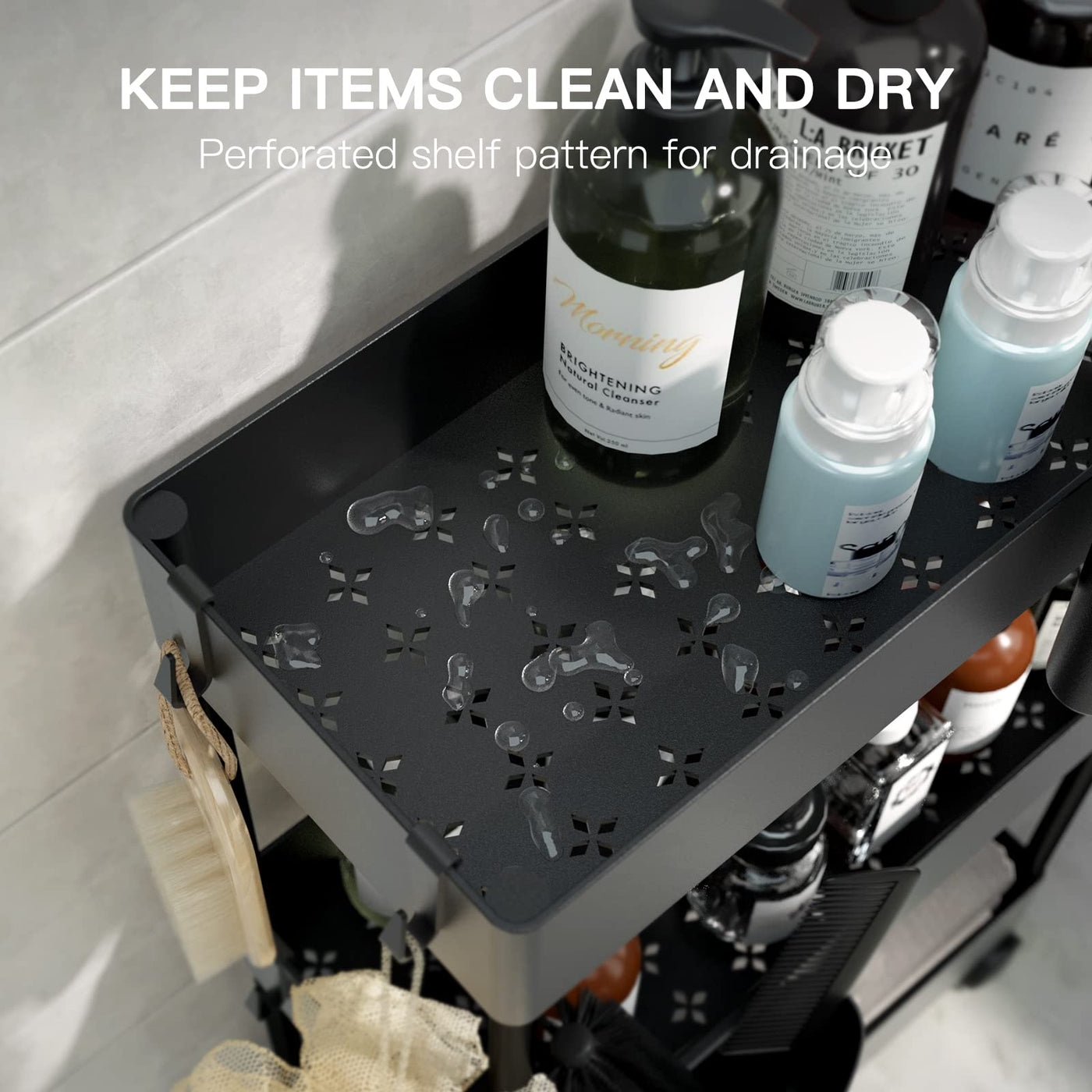 Bathroom Storage Cart Organizer With Wheels For Easy Mobility
