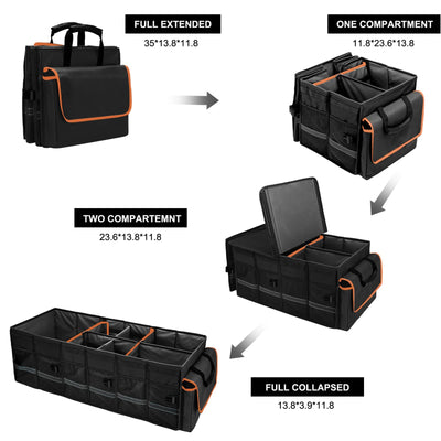 Car Trunk Organizer With Lid Removable Leakproof Cooler And Dividers