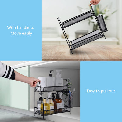 Bathroom Countertop Organizer With Multi-Use Storage And Spice Rack