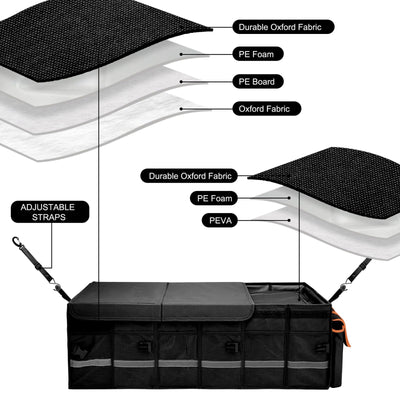 Car Trunk Organizer With Lid Removable Leakproof Cooler And Dividers