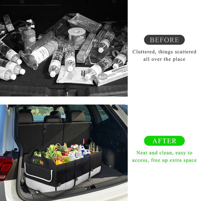 Large Car Trunk Organizer 95L Stretchable Storage With Divided Compartments