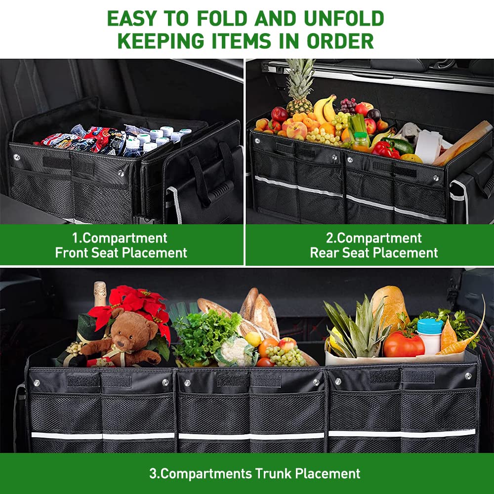Car Trunk Organizer 115L Heavy Duty Collapsible Storage With Cooler
