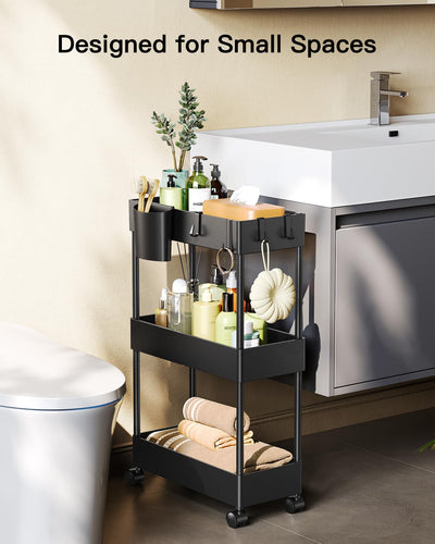 Bathroom Storage Cart Organizer With Wheels For Easy Mobility