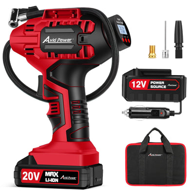 AVID POWER Portable Tire Inflator Cordless 20V Rechargeable Pump
