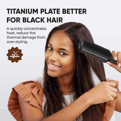 Titanium Flat Iron 2 Inch For Thick Black Hair Styling