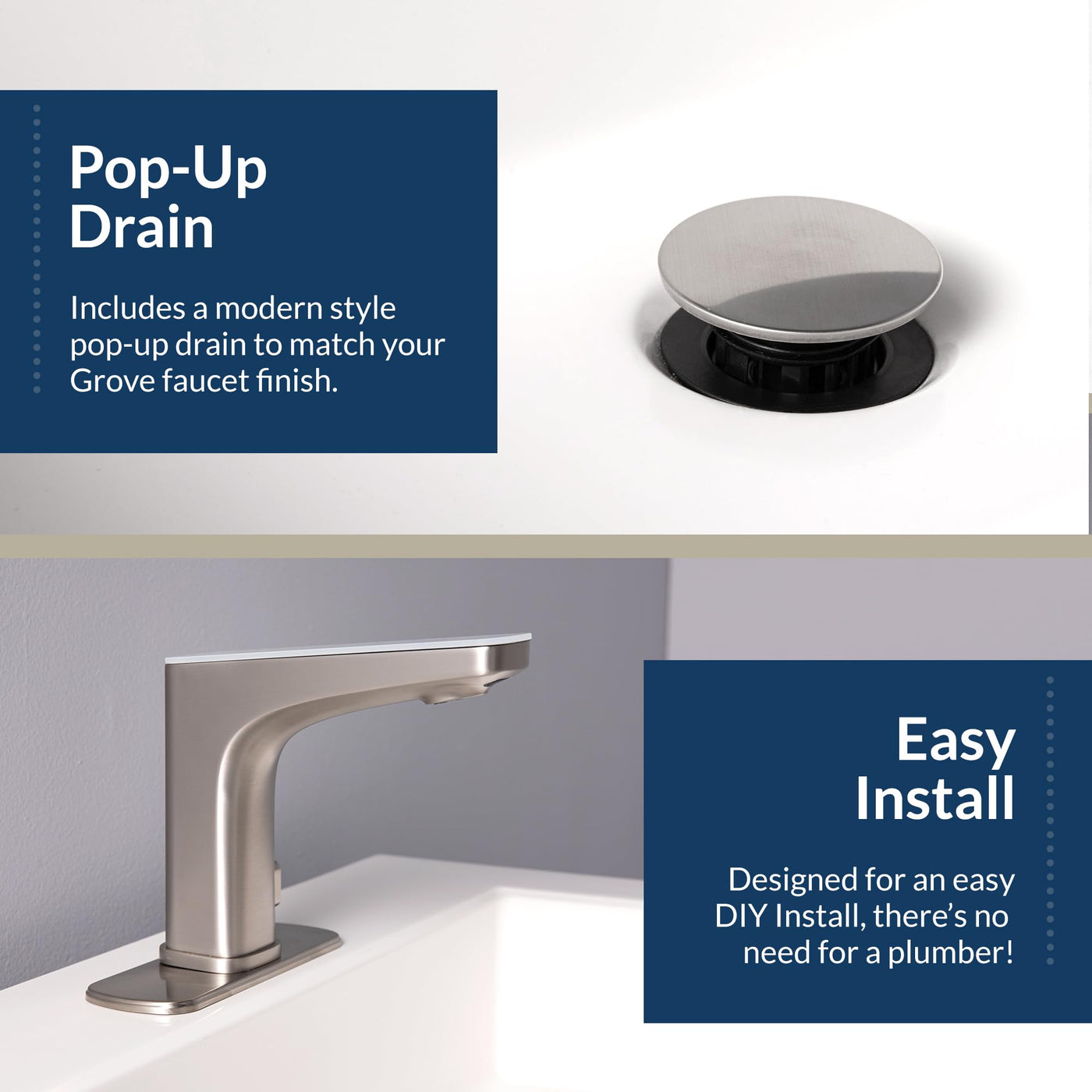 Touchless Bathroom Sink Faucet With Hands Free Touch Activation