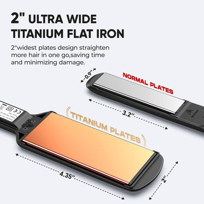 Titanium Flat Iron 2 Inch For Thick Black Hair Styling