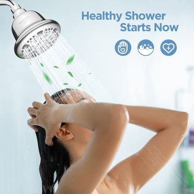Filtered Shower Head With High Pressure And Water Softener Filter