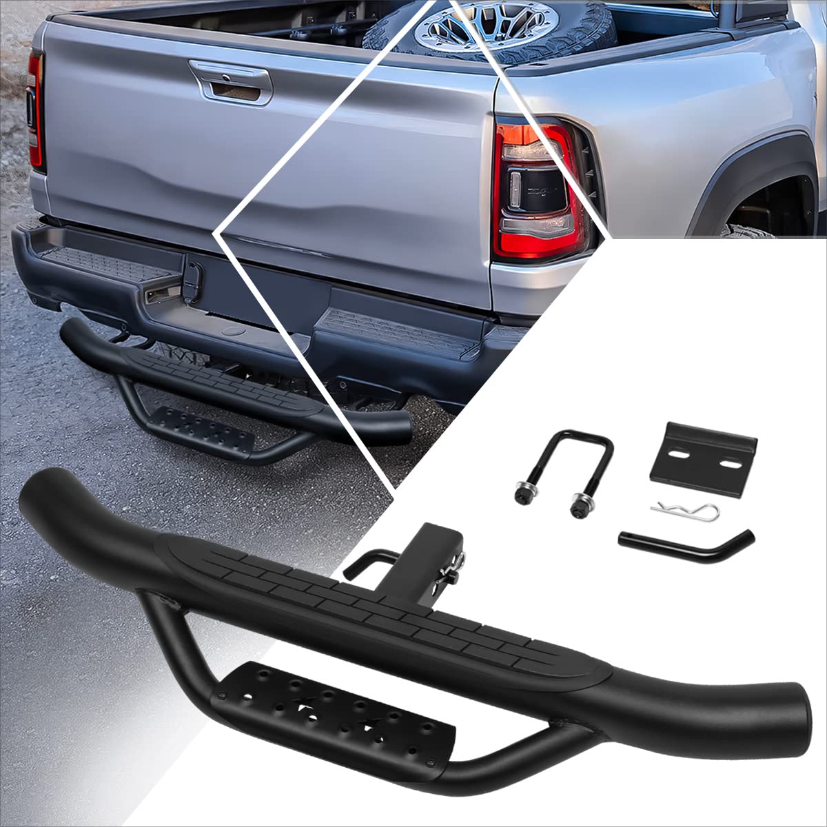 PM Performotor 36 Inch Black Steel Trailer Hitch Step Bar For 2 Inch Receiver