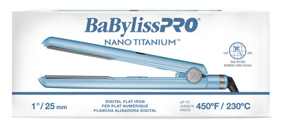 Nano Titanium Flat Iron Hair Straightener 1 Inch Digital Styling Iron