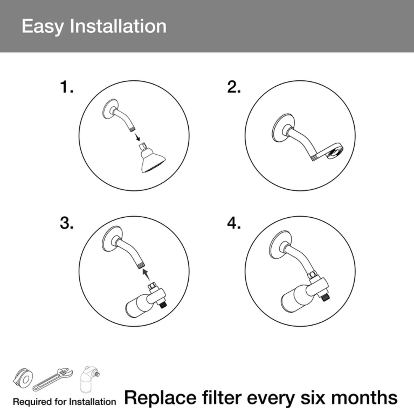 Shower Head Filtration System Attachment For Most Existing Showers