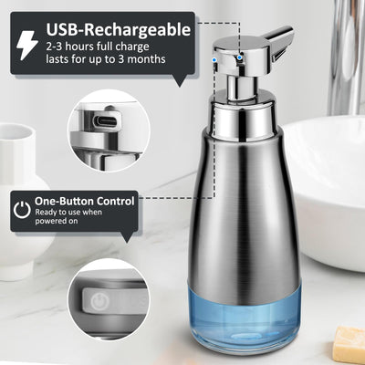 Touchless Soap Dispenser Stainless Steel Auto Liquid Hand Dish Soap