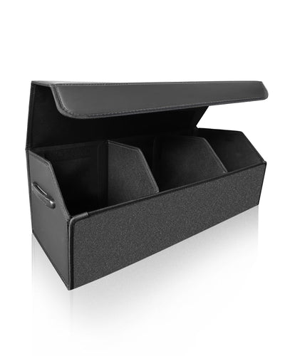 Fyzeoty Extra Large Leather Car Trunk Organizer With Magnetic Lid