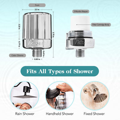 Hard Water Shower Water Softener Filter For Cleaner Soft Skin