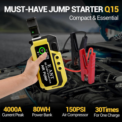 E-Ant Car Jump Starter 4000A Peak With Air Compressor For Gas Diesel