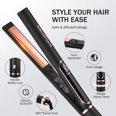 Hair Straightener With 1 Inch Titanium Plates For Sleek Styling