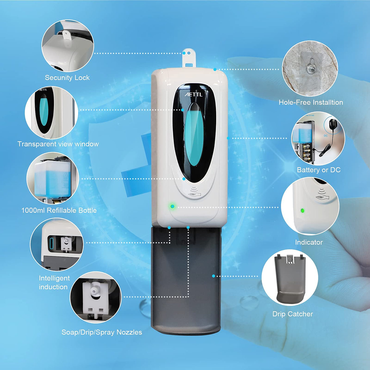 Automatic Foaming Hand Soap Dispenser Wall Mount Motion Sensor Foam