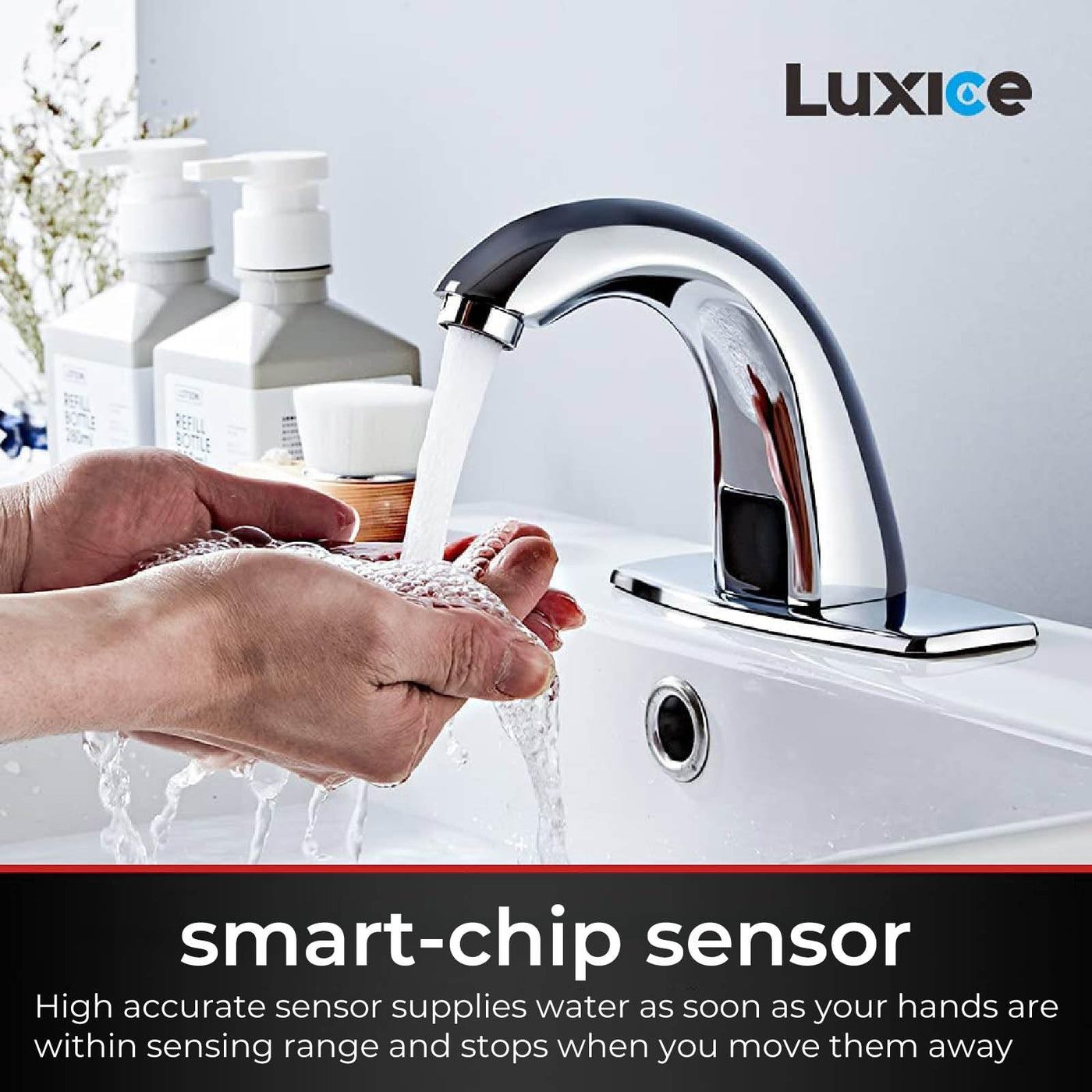 Touchless Bathroom Sink Faucet With Automatic Motion Sensor Battery