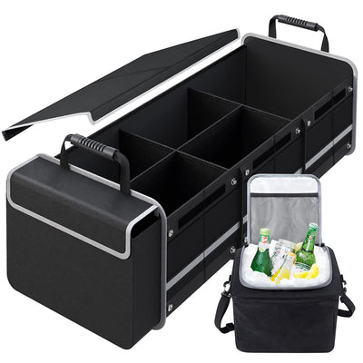 Car Trunk Organizer 115L Heavy Duty Collapsible Storage With Cooler