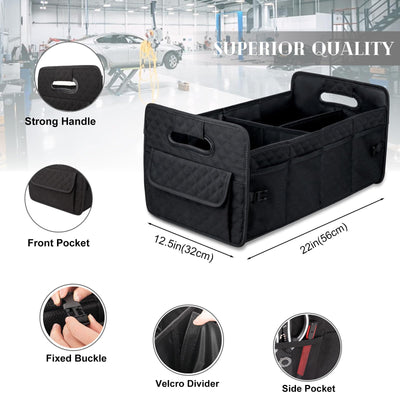JiatuA Car Trunk Organizer Collapsible Multi Compartment Storage Box For SUV