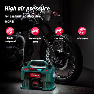 Portable Tire Inflator HYCHIKA Air Compressor 160PSI Dual Power