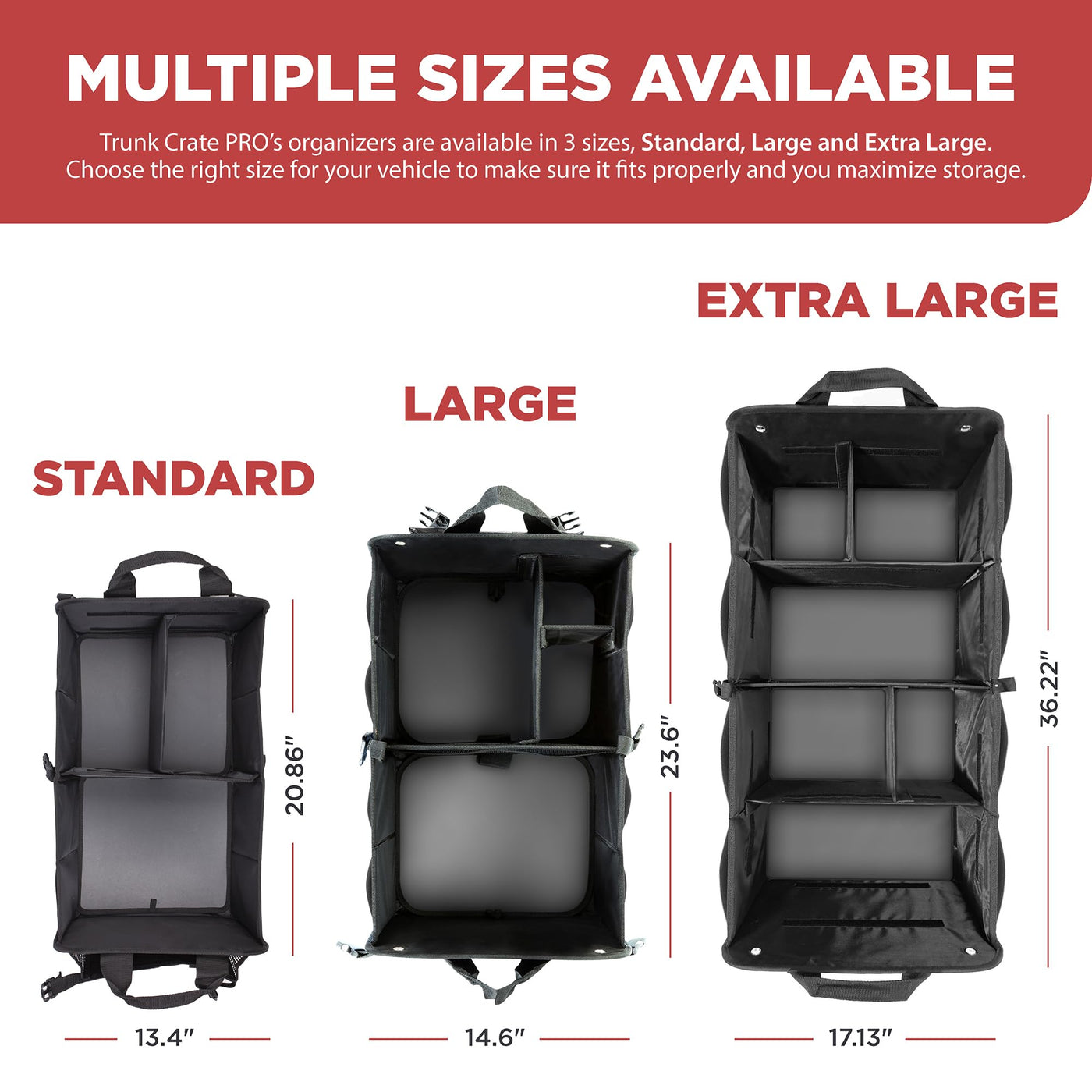 TRUNKCRATEPRO Car Trunk Organizer Adjustable Multi Compartment Storage