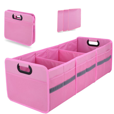 Large Collapsible Trunk Organizer With 3 Compartments And Multi Pockets