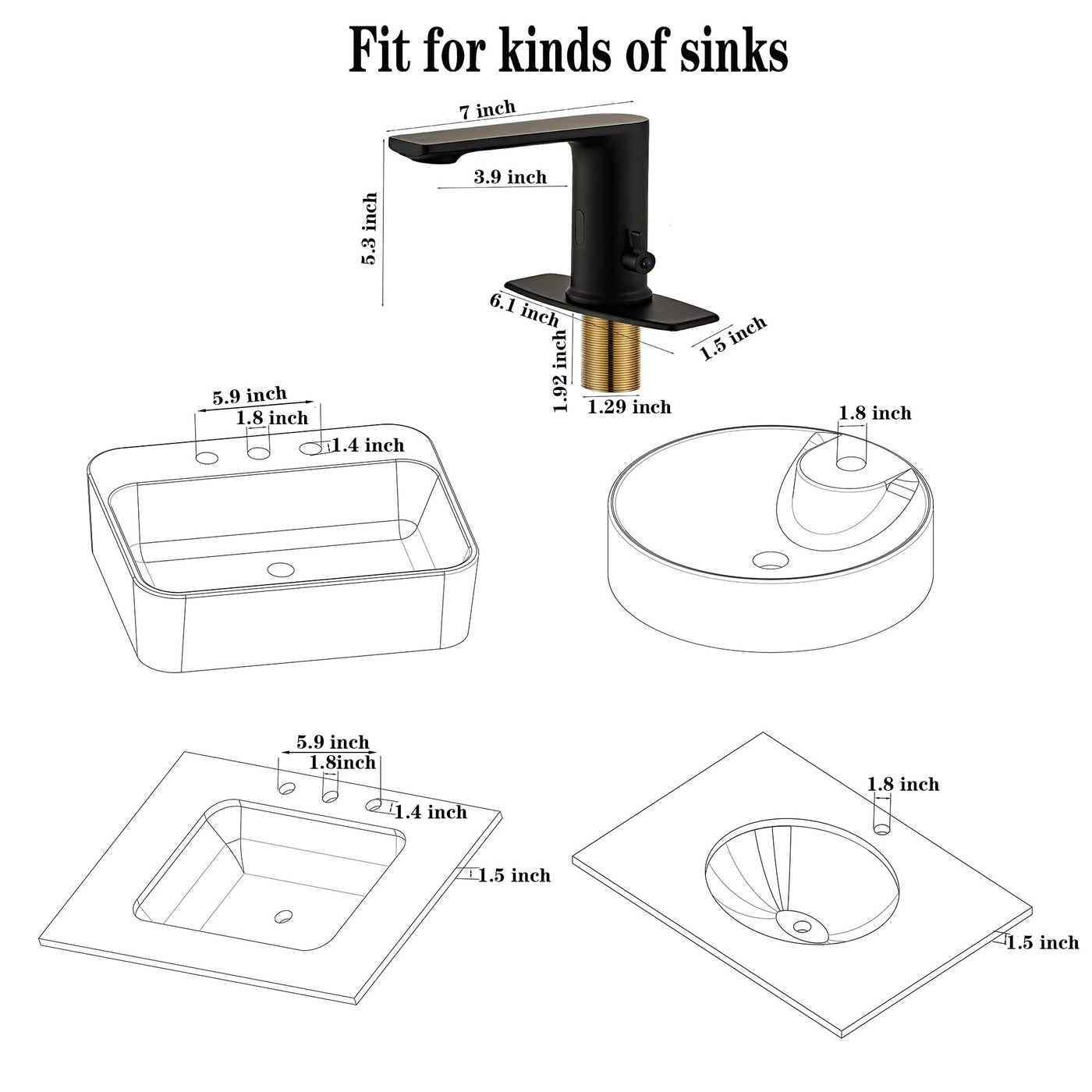 Automatic Bathroom Faucet Touchless Motion Sensor Modern Grifo
