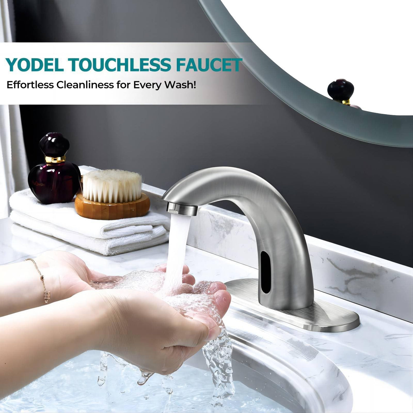 Touchless Bathroom Sink Faucet With Automatic Motion Sensor Control