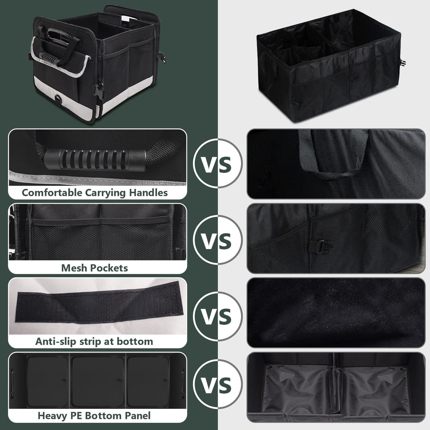 AOPHY Car Trunk Organizer Large Capacity Non Slip Bottom Strips