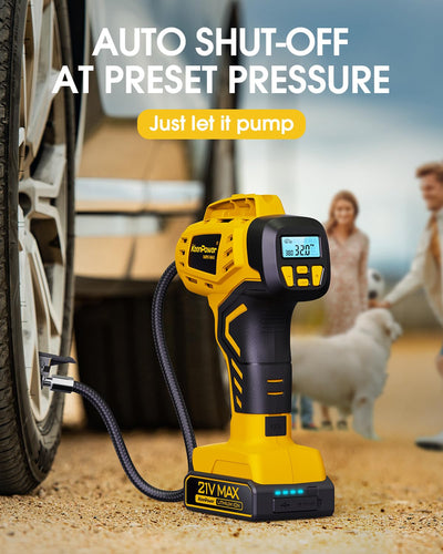 KeenPower Portable Tire Inflator 21V Rechargeable 160PSI Handheld Pump