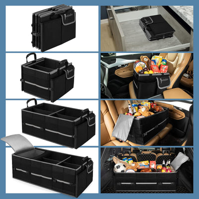 Car Trunk Organizer With Insulated Leak Proof Cooler Bag Collapsible