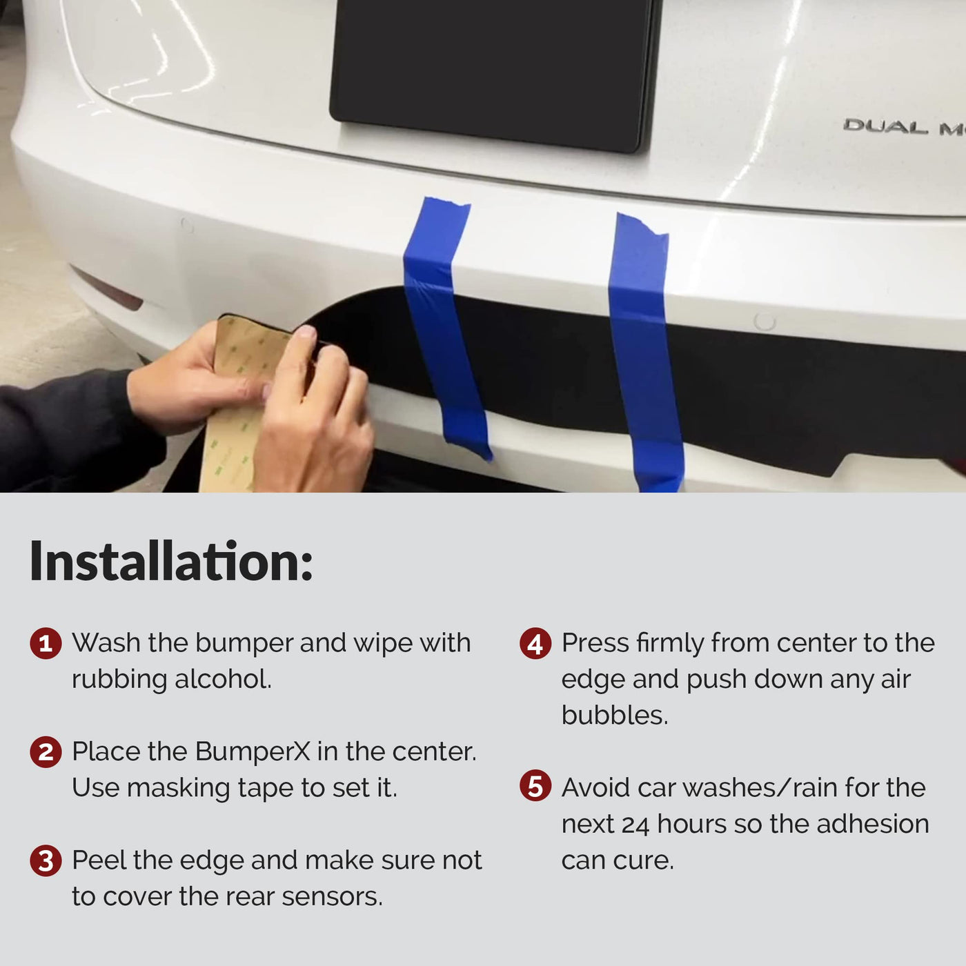 Car Bumper Guard Peel Stick On Rear Bumper Protector Adhesive