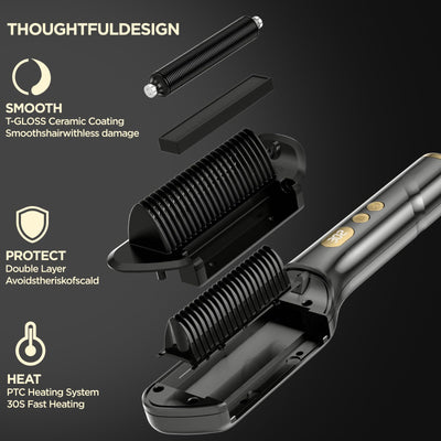 Upgraded Ionic Hair Straightener Brush For Smooth Styling