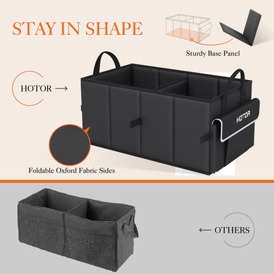 HOTOR Foldable Car Trunk Organizer For SUV Sedan Van Storage