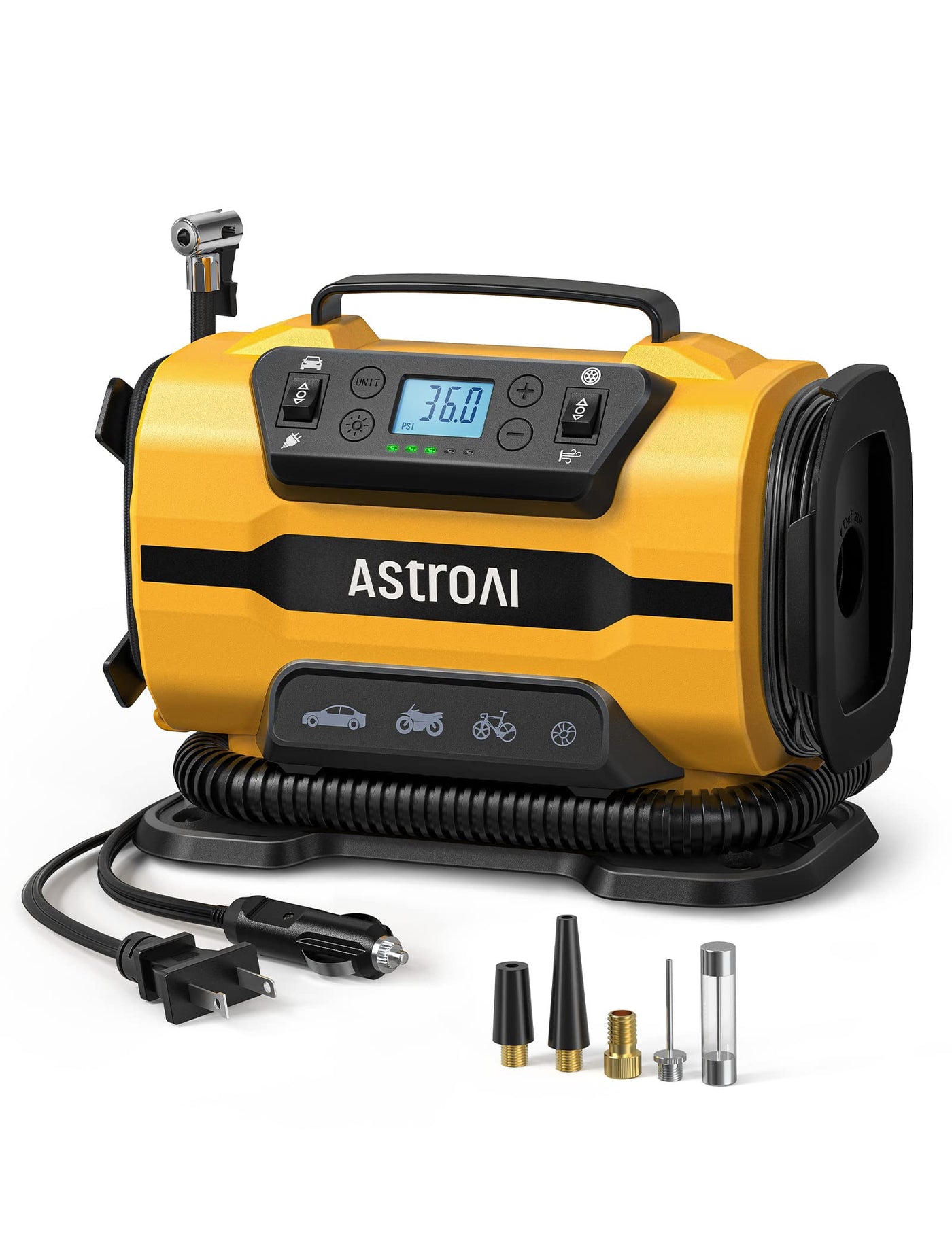 AstroAI Portable Tire Inflator Air Compressor Pump 150PSI Dual Motors LED Light
