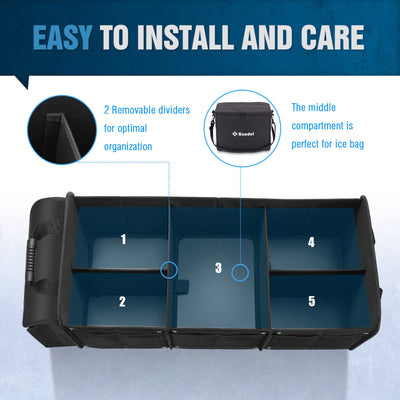 K KNODEL Extra Large Trunk Organizer With Cooler Bag And Straps