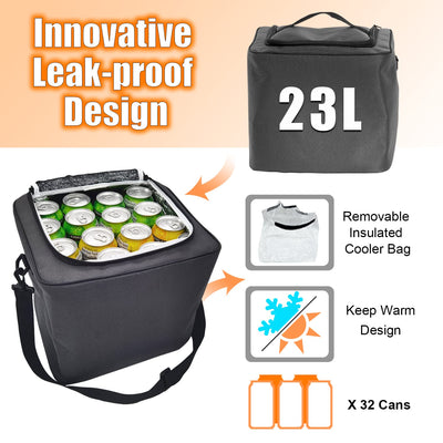 EAROND Car Trunk Organizer With Leakproof Cooler Bag And Adjustable Straps