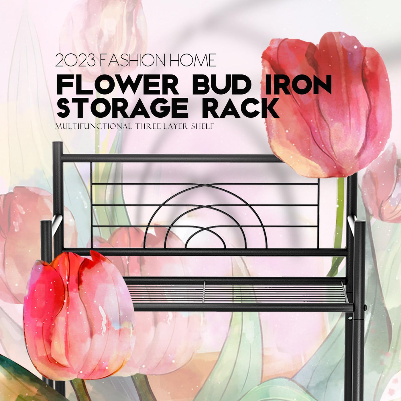 3-Tier Freestanding Storage Shelves Heavy Duty Metal Organizer