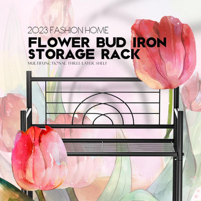 3-Tier Freestanding Storage Shelves Heavy Duty Metal Organizer