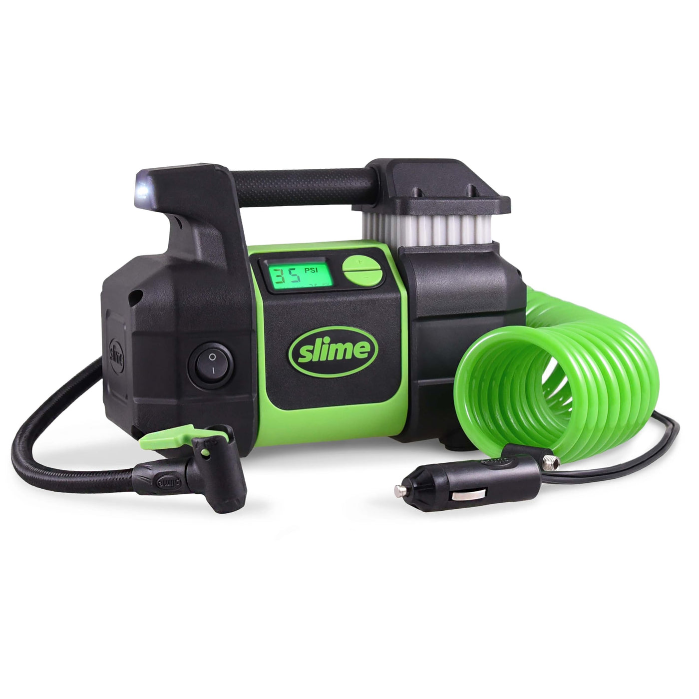 Slime 40063 Portable Tire Inflator Car SUV Air Compressor Automatic Shutoff