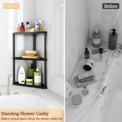 Corner Shower Caddy 3 Tier Standing Organizer For Bathroom Storage