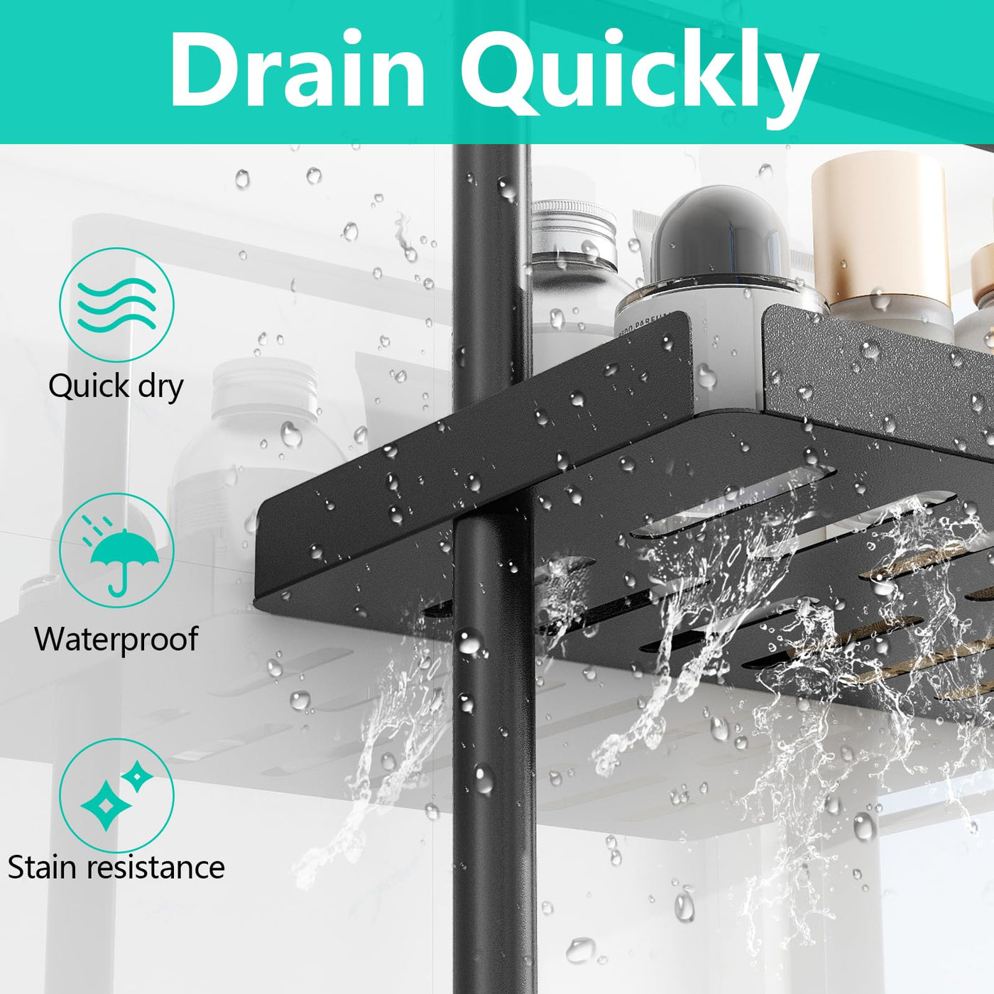 Shower Caddy Organizer Corner Shelf For Bathroom Storage