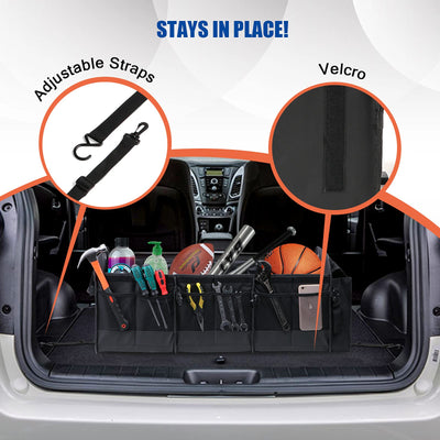Large Car Trunk Organizer With Removable Cooler Bag And Foldable Cover