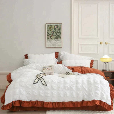 Icy Summer Seersucker Quilt Set 4-Piece Lightweight Cooling Quilt