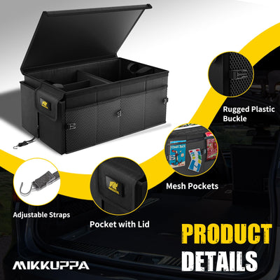 MIKKUPPA Car Trunk Organizer 65L Collapsible Sturdy Storage Container