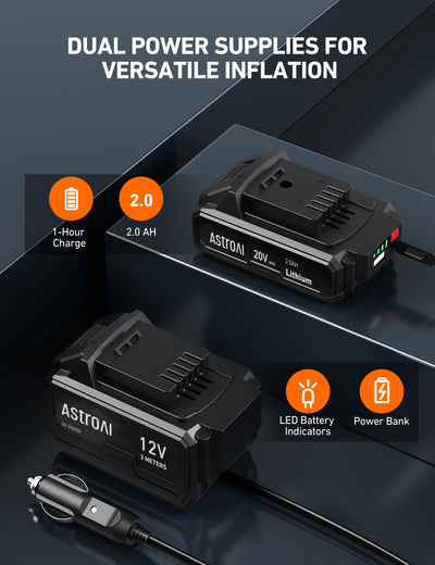 AstroAI Cordless Tire Inflator Portable 20V Rechargeable Air Compressor