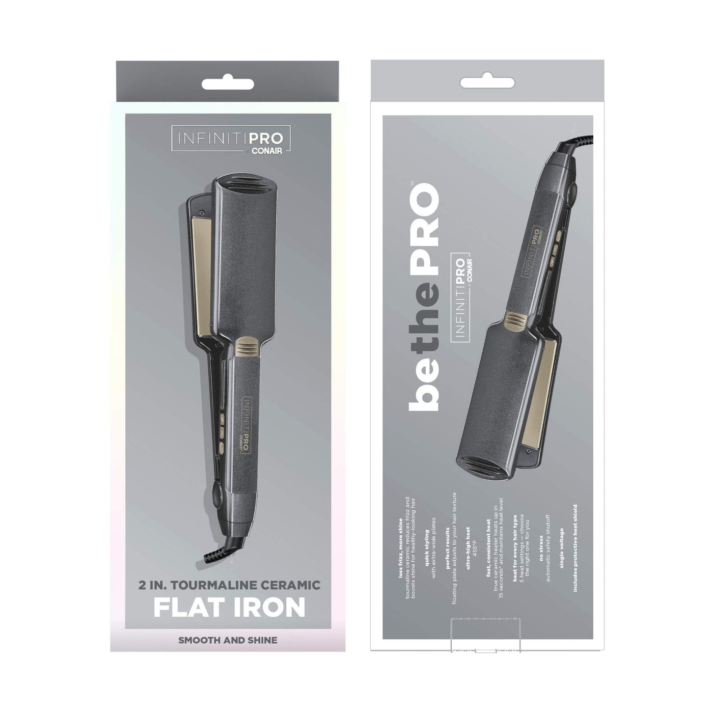 Tourmaline Ceramic Flat Iron 2 Inch For Smooth Hair Styling