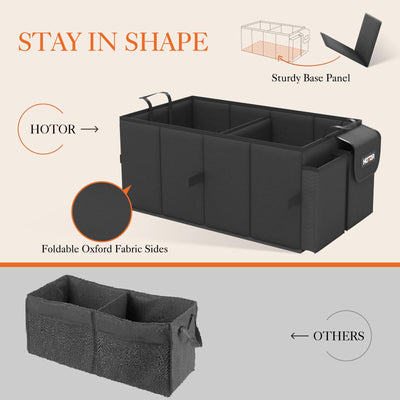 HOTOR Foldable Car Trunk Organizer For SUVs And Sedans Sturdy